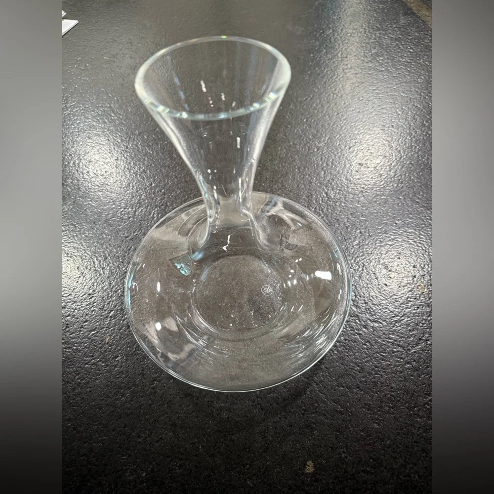 Wine Enthusiast Hand-Blown Glass Wine Decanter – Modern Design – Made in Poland